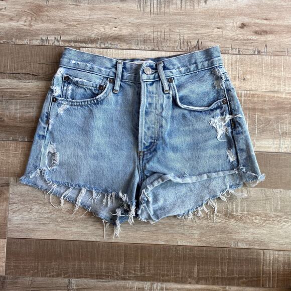 AGOLDE Parker Vintage Cut Off Denim Shorts - Rapture - Size 22 - Picture 2 of 6
